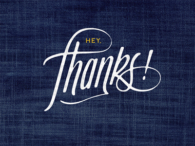 Hey, Thanks! brush calligraphy card hand lettering script sketch swash thank thanks wedding you