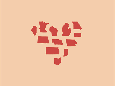 Midwest Love heart illinois iowa kansas logo love michigan midwest minnesota missouri ohio states