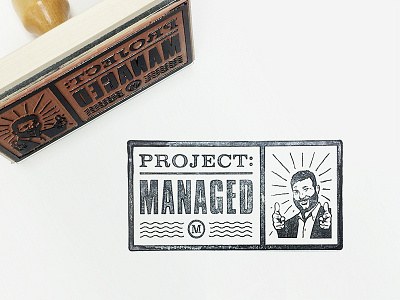 'Project: Managed' Stamp grunge illustration ink logo managed manager project stamp vintage