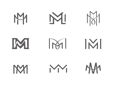 MM Monograms design icon letter lockup logo m manuscripts meek monogram typography