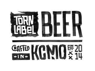 Torn Label Brewery Lettering beer brewery city craft crafted kansas kc label marker torn type typography
