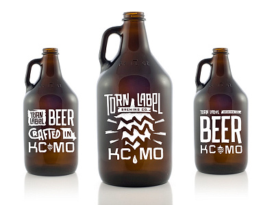 Torn Label Growlers beer brewery growler growlers hop hops kansas city kc label lettering sketch torn