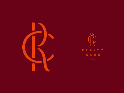 Realty Club Logo c club formal interlocking lettering logo monogram r realty