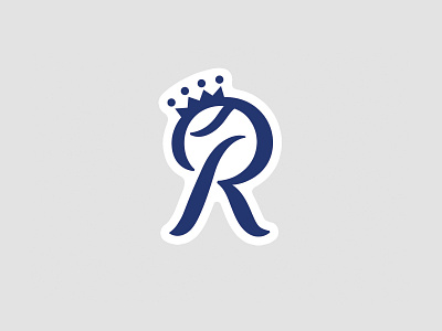 Royals R athletic baseball crown design kansas city kc letter logo monogram royals sports