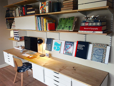 New Workspace design desk shelves space studio unit work workspace