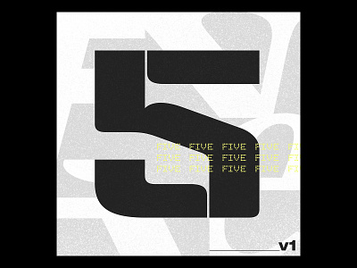 Five 5 design five graphic lettering number type typography