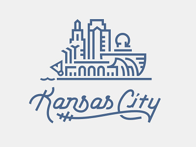 Kansas City city illustration kansas kansas city missouri skyline skyscrapers typography