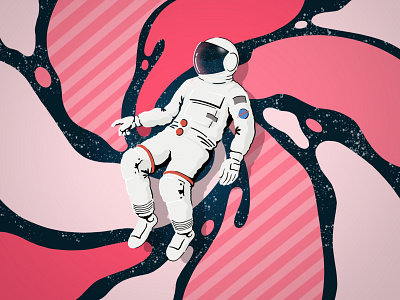 Space Jam astronaut design digital art illustration pattern pink procreate space