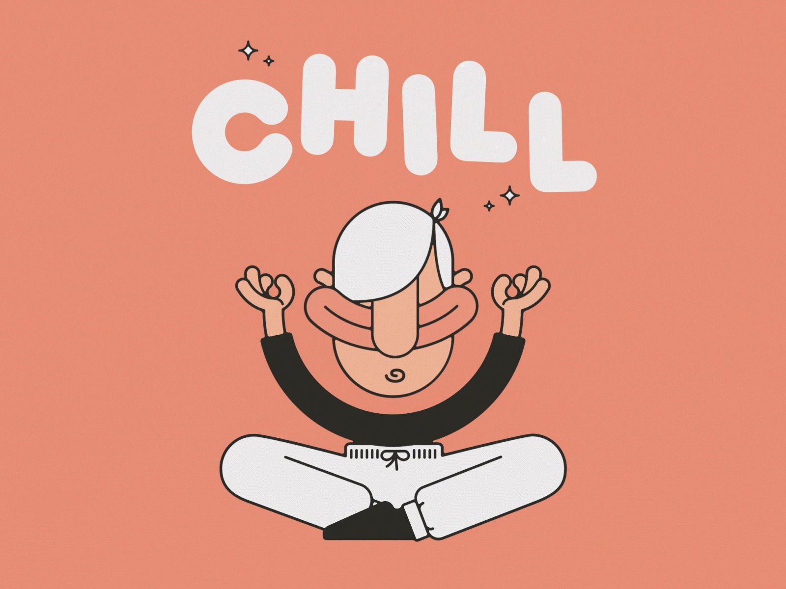 Chill chill graphic design illustration kinetic type meditate motiongraphics typography