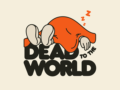 Dead to the world. bed dead design graphic design illustration retro sleep type typography world