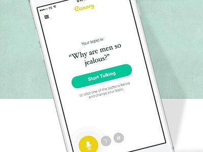 Canary Mobile App app call canary chat clean ios iphone mobile talk ui ux voice