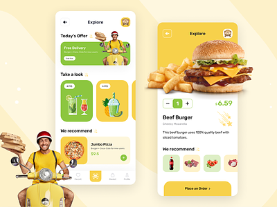 Food App 🍔 best shot creative dribbble best shot food food order food shop near by food online food restaurants uber eats zomato