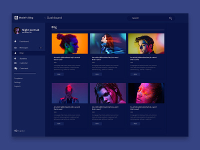 Dashboard Blog design template ui ux web