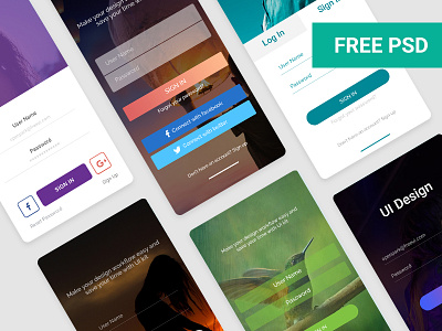 SignIn ui design app screen app ui free psd free screen signin ui ux