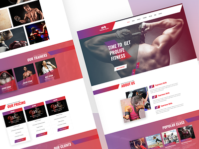 Gym Template concept creative dribbble best shot gradient gym gym landing page gym template gym template 2019 landing page website design