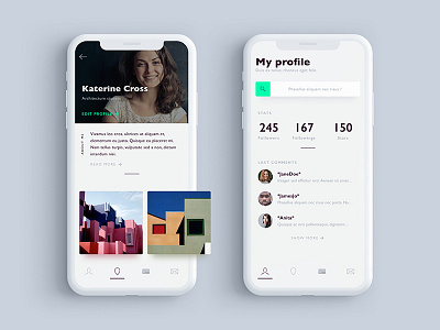 Profile Dashboard Concept color fluo iphonex photography profile ui ux