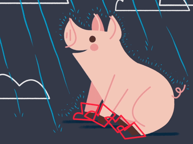 Piggie in Boots animal animation vector