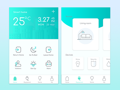Smart Home application ui ux home icons mobile smart