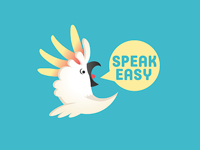 Logo Speak Easy brand illustration logotype parrot