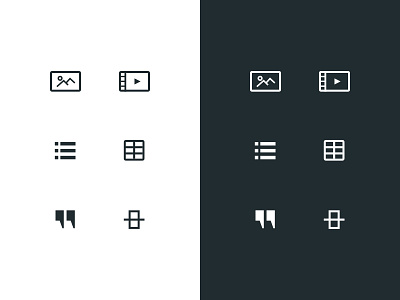 Custom content editing icon set