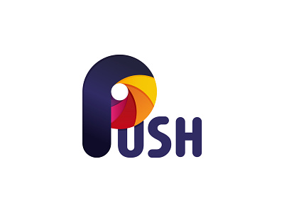 Push branding golden identity letter logo monogram p push ratio