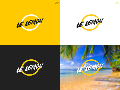 Le Lemon beach concept fruit lemon logo typography
