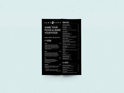 NewsCafe - Shared Dinner Menu Card