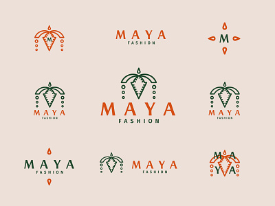 MAYA fashion - logos and marks fashion fashion brand green logo logo design maya orange