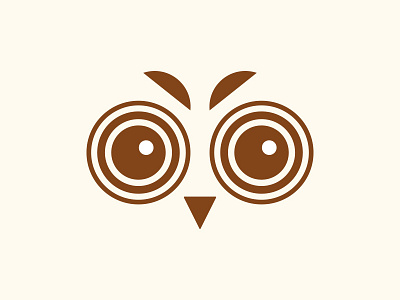 Owl animal bird brown icon logo mark owl owl illustration