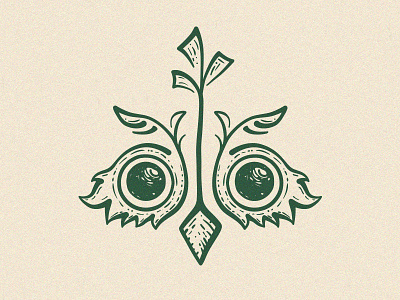 Tree owl animal bird green icon logo mark owl owl illustration