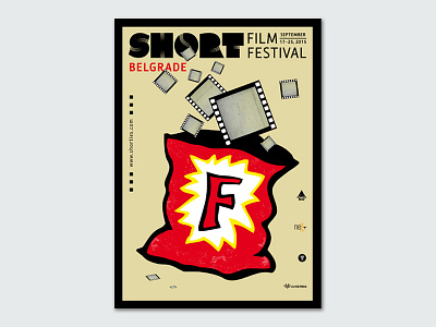 Short film festival festival film illustration poster red short film