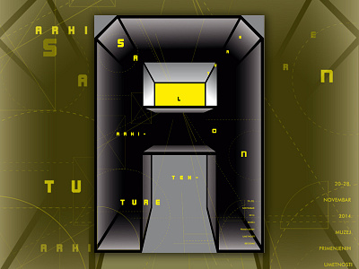 2015 Architecture Exhibition architecture black exhibition illustration poster typography yellow