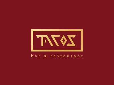 "Tacos" bar & restaurant logo bar food logo luxury mexican red restaurant tacos