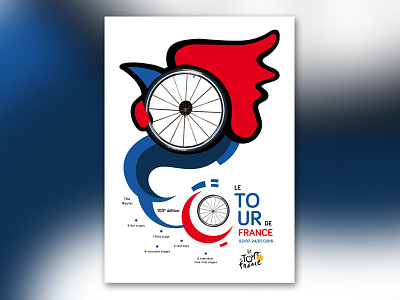 Le Tour de France 2016 advertisement blue france illustration le tour de france poster red sport