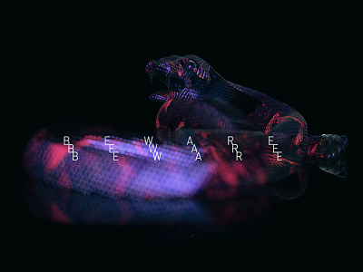 Neon Snake 3d neon render retro snake venom