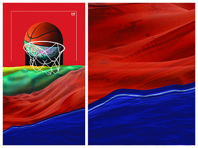 A moment before slum dunk destruction athletic ball basket basketball collage color dessert digital digitalart dribbble photocollage sports