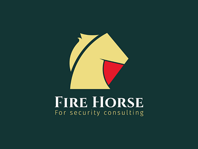 Fire horse logo mono illustration