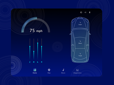 Car Interface UI Design car car app car interface concept daily daily 100 daily ui daily ui 034 dribbble uidesign uipractice