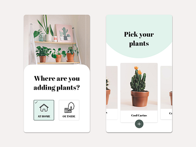 Plant Inspiration App app app design clean design minimal mobile mobile application mobile ui nature plant sketch ui