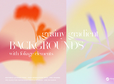 Gradient Backgrounds with Foliage Elements