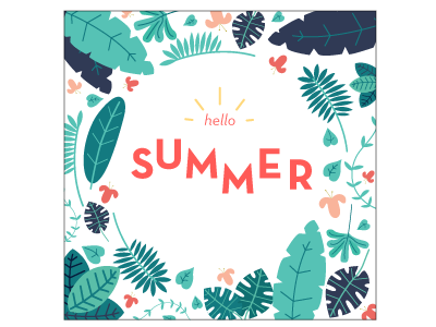 Allygator Hello Summer allygtor flowers green happy instagram jungle summer typography