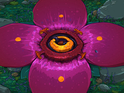 Watcher eyes flower forest illustration vector