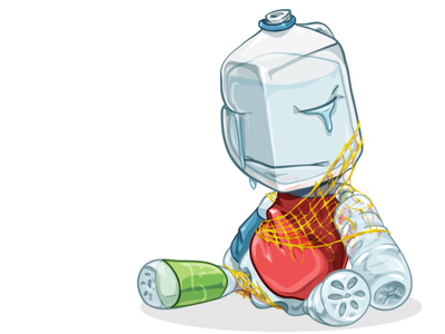 Bottleboy illustration trash vector