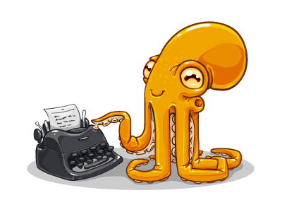 Octopress character drawing illustration octopus vector