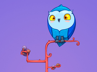 Good Morning character illustration owl vector