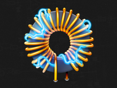 Induction electricity icon iconfactory illustration toroidal choke coil