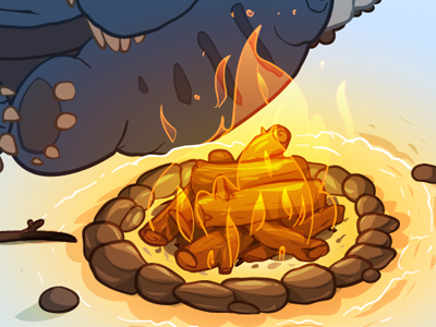Campfire fire illustration landpdx vector