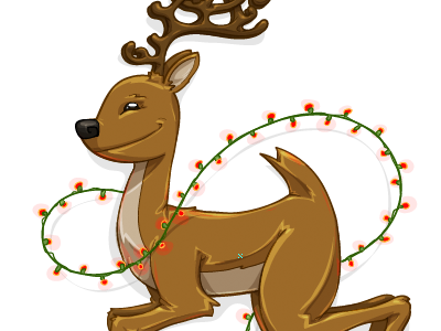 Deer in Holiday Lights card character deer holiday illustration vector