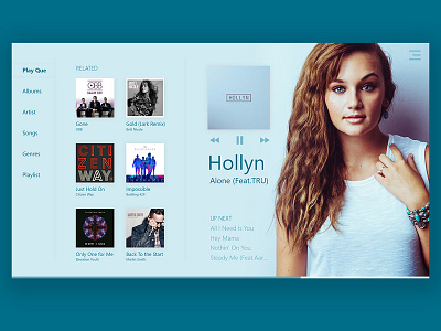 Windows Music UI (Shot 2) app design flat minimal ui ux