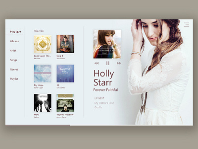 Windows Music UI (Shot 3) app design flat minimal type ui ux website